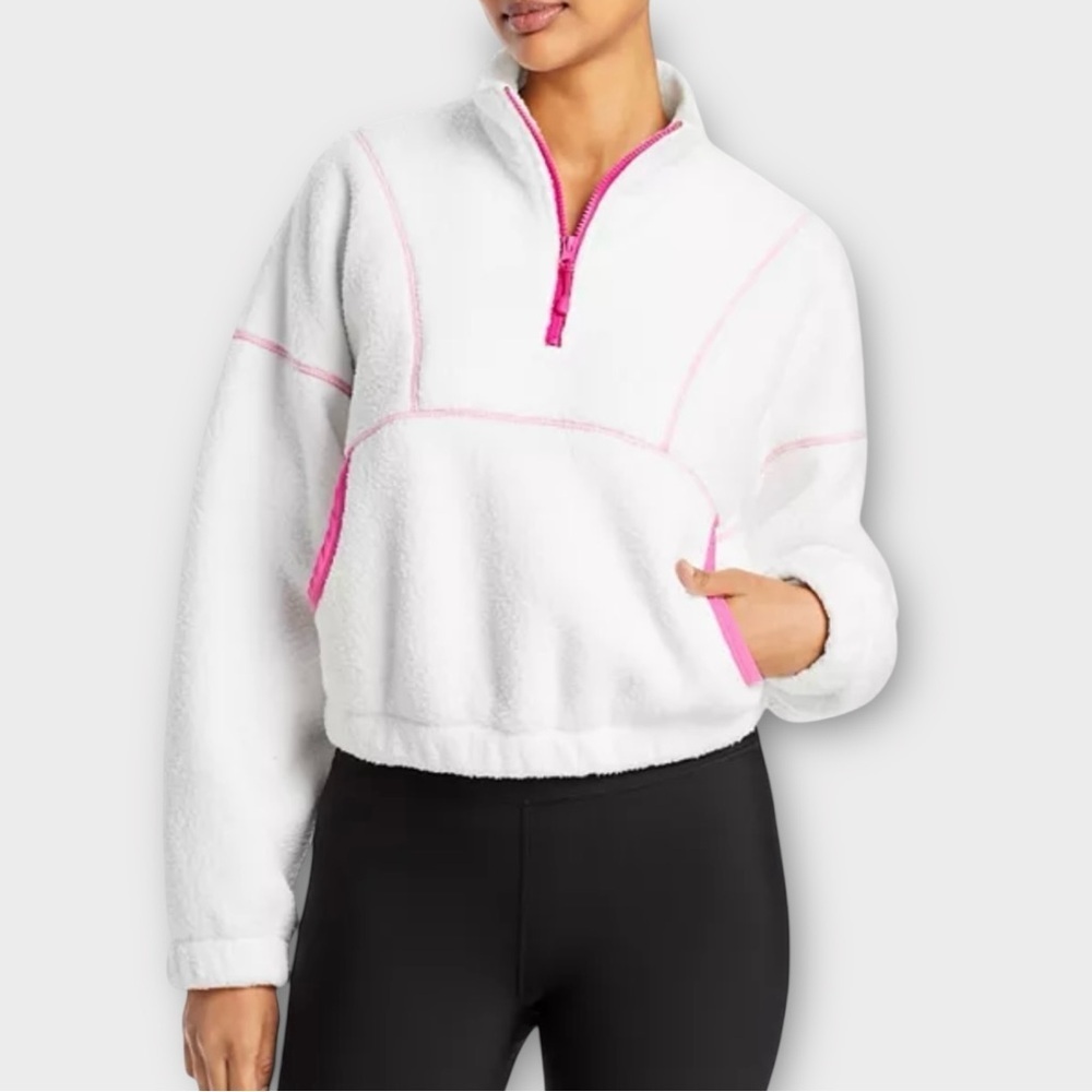 Year of Ours Sherpa Mammoth Half Zip Sweatshirt in White‎ Women’s Size XS
